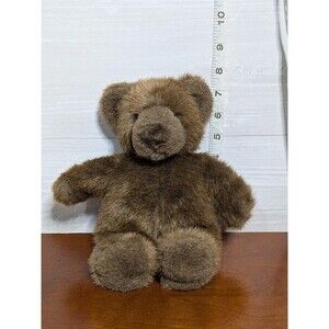 VINTAGE 1986 Manhattan Toy Co Brown Teddy Bear Plush Stuffed Animal 8" RARE EUC